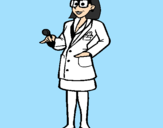 Desenho Doutora com óculos pintado por gmd