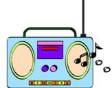 Desenho Radio cassette 2 pintado por minhas colcheias