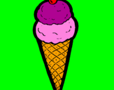 Desenho Cone de gelado pintado por o sorvete
