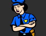 Desenho Mulher polícia pintado por gate