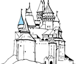 Desenho Castelo medieval pintado por des