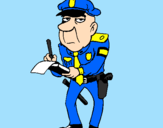 Desenho Polícia a passar multas pintado por gmd