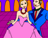 Desenho Princesa e príncipe no baile pintado por Bryan