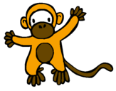 Desenho Gracioso pintado por macaco