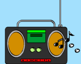 Desenho Radio cassette 2 pintado por 6@live