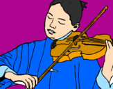 Desenho Violinista pintado por anónimo