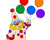 Desenho Palhaço com balões pintado por Ismael