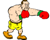 Desenho Boxeador pintado por HOMEM FORTE
