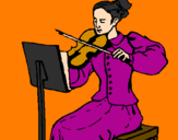 Desenho Dama violinista pintado por violinista