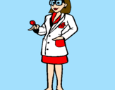 Desenho Doutora com óculos pintado por ana