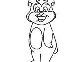 Desenho Urso com franja pintado por urso