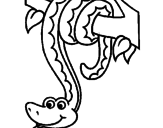 Desenho Serpente pendurada numa árvore pintado por cascavel
