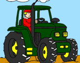 Desenho Tractor em funcionamento pintado por Dalia