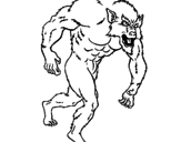 Desenho Homem lobo pintado por lobo
