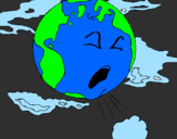 Desenho Terra doente pintado por ana