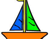 Desenho Barco veleiro pintado por des