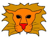 Desenho Leão pintado por leão falso