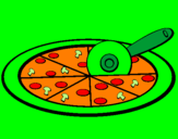 Desenho Pizza pintado por ana
