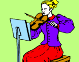 Desenho Dama violinista pintado por cellizia