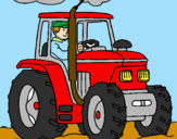 Desenho Tractor em funcionamento pintado por Sr Plantinhas