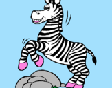 Desenho Zebra a saltar pedras pintado por iara