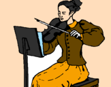 Desenho Dama violinista pintado por nayane