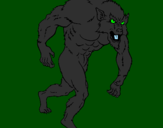 Desenho Homem lobo pintado por lobisomem
