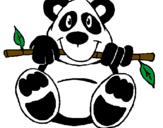Desenho Urso panda pintado por piu piu