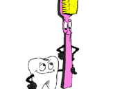 Desenho Dentes e escova de dentes pintado por Carolzinha
