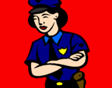 Desenho Mulher polícia pintado por Enzo