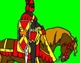 Desenho Cavaleiro a cavalo pintado por romario