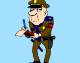 Desenho Polícia a passar multas pintado por Enzo