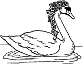 Desenho Cisne com flores pintado por b