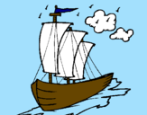 Desenho Barco veleiro pintado por witor