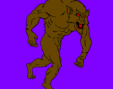 Desenho Homem lobo pintado por romario