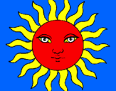 Desenho Sol pintado por O Sol vermelho