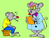 Desenho Doutor e paciente rato pintado por IGOR