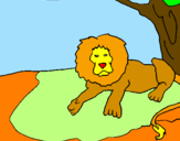 Desenho O Rei Leão pintado por lobo guara