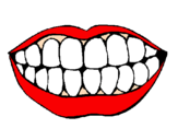 Desenho Boca e dentes pintado por isabella