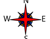 Desenho Bússola pintado por estrela