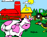 Desenho Vaca na quinta pintado por lucas