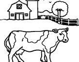 Desenho Vaca a pastar pintado por b