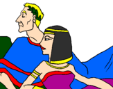 Desenho César e Cleopatra pintado por gabriel