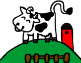 Desenho Vaca feliz pintado por pipa