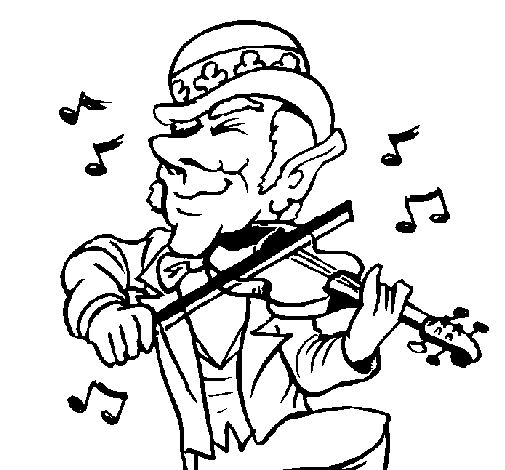 Desenho Duende a tocar violino pintado por samuel