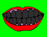 Desenho Boca e dentes pintado por trincadeiro