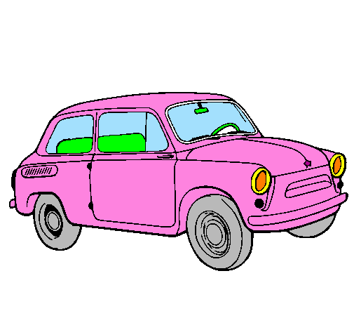 Desenho Carro clássico pintado por carro da polly
