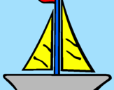 Desenho Barco veleiro pintado por Matheus