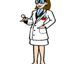 Desenho Doutora com óculos pintado por barbara c.d
