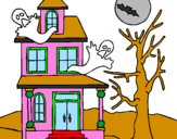 Desenho Casa do terror pintado por Angelina